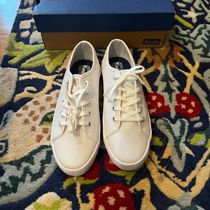 Keds White Leather Classic Kickstart Unisex Sneakers